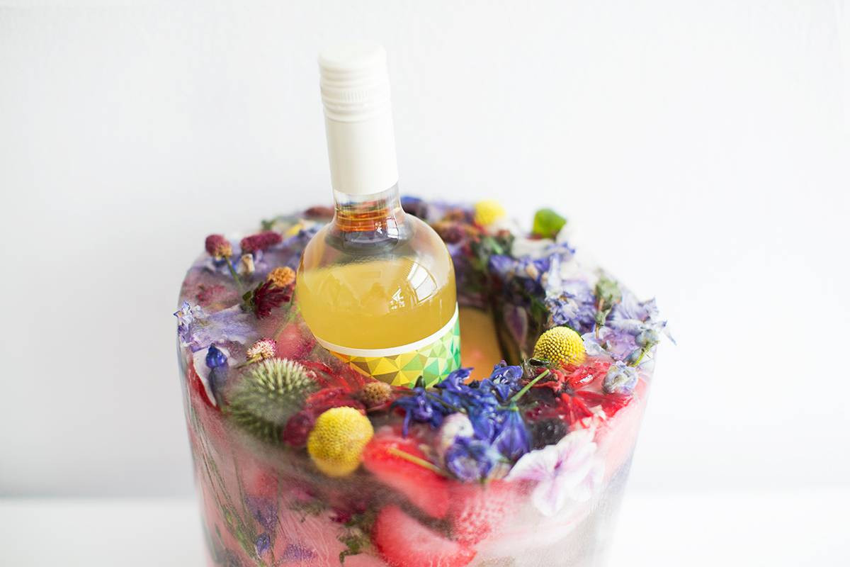 Ice Bucket Mold,Ice Mold Wine Bottle Chiller,Champagne Bucket Ice Mold,  Flower/F