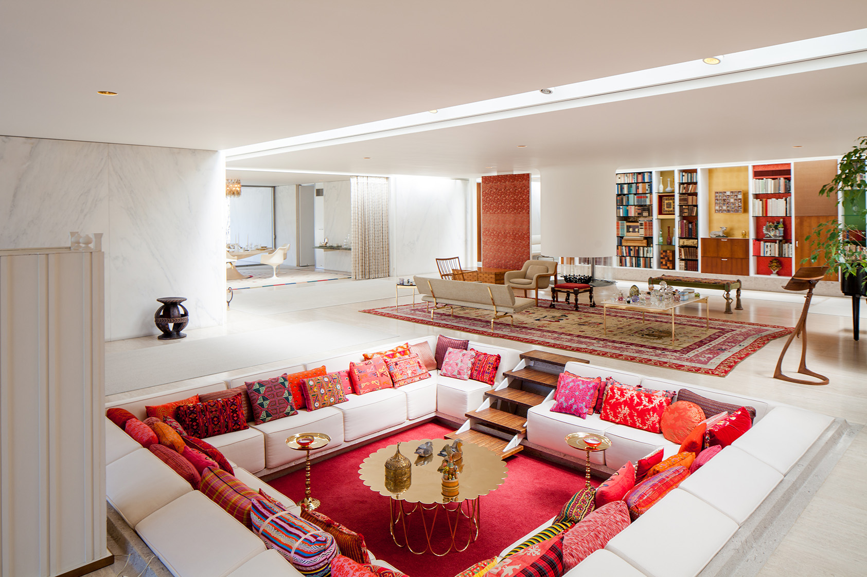 Retro Sunken Living Room Design Inspiration | domino