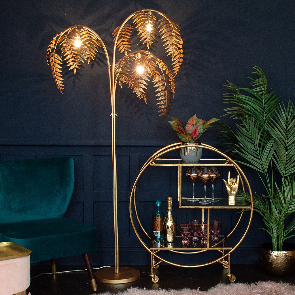 brass palm floor lamp