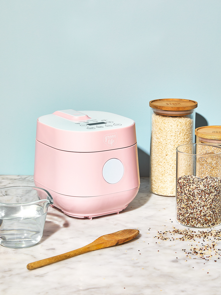 GreenLife Go Grains 4-Cup Pink Electric Grains and Rice Cooker
