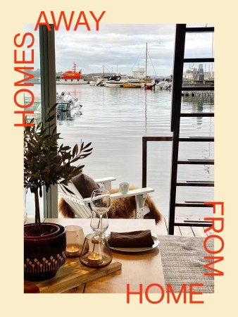 view from dining table on houseboat