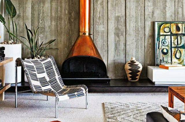 midcentury modern fireplace