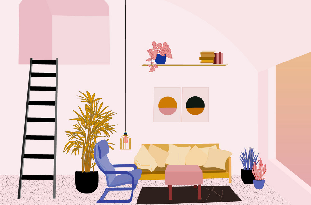 illustration of living room