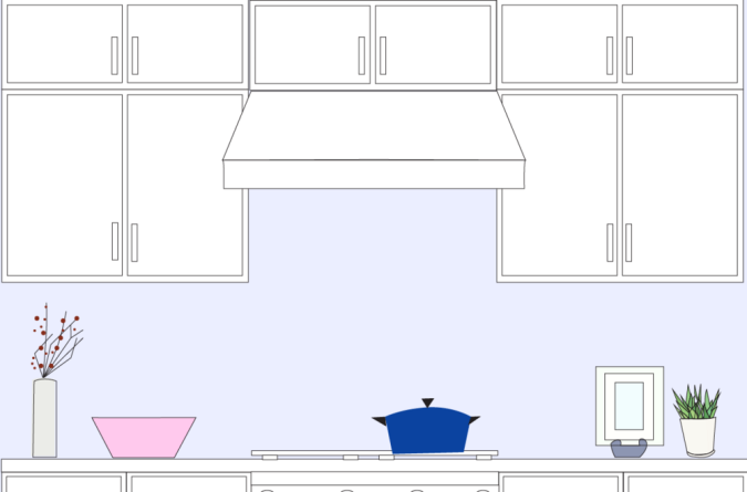 illustration of kitchen cabinets