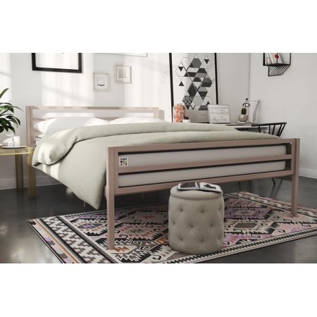 Maxwell Metal Bed with sage linens