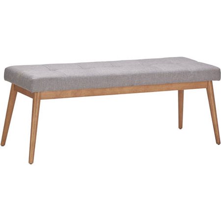 Baxter Dining Bench in wood and gray