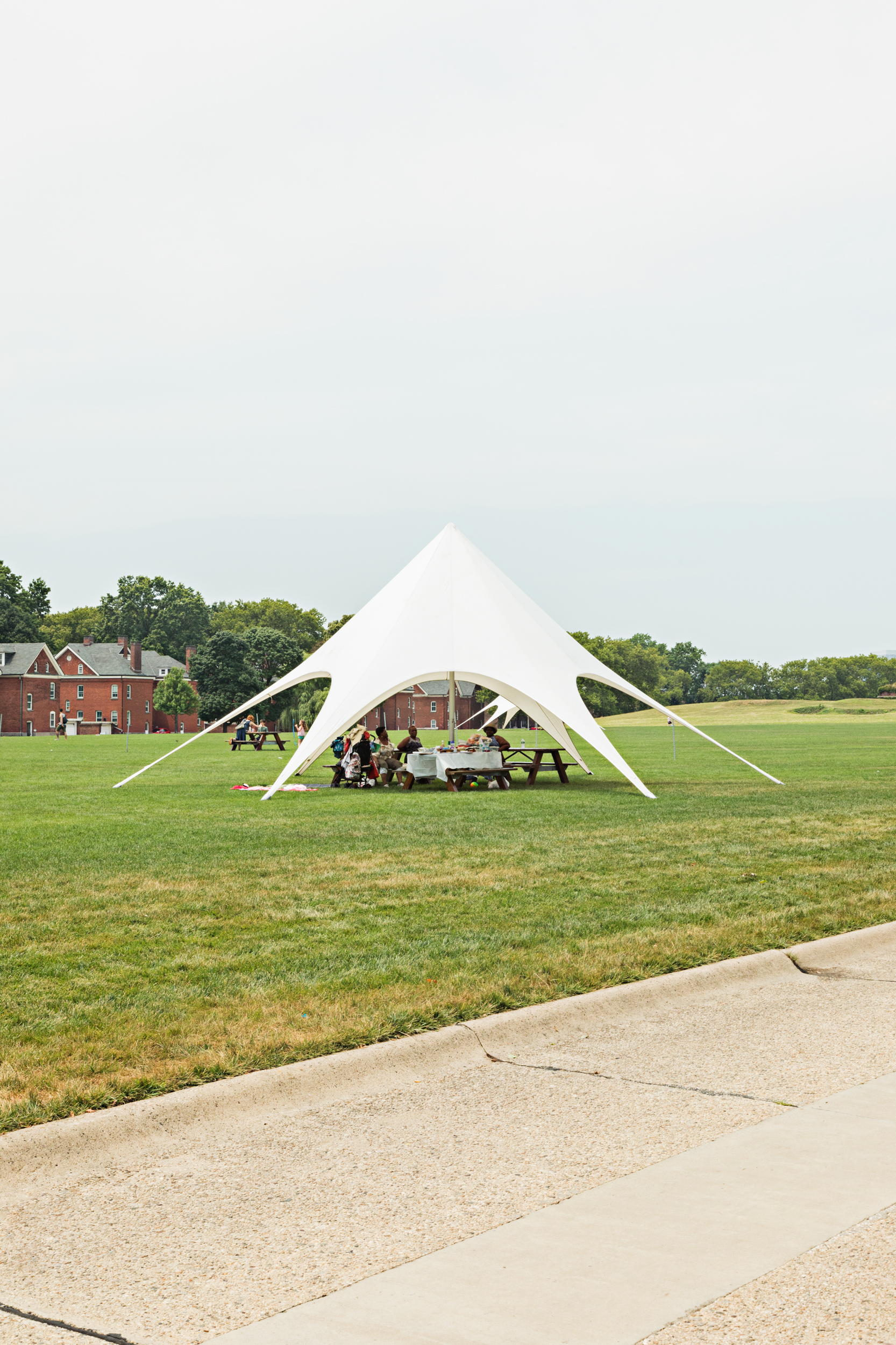 picnic table under cover