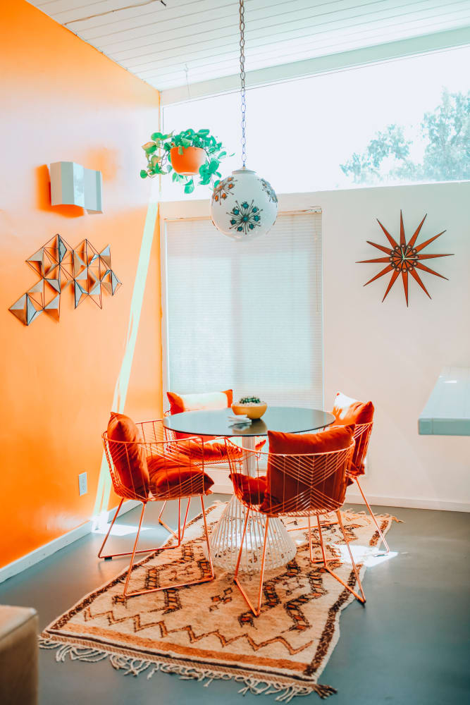 orange breakfast nook