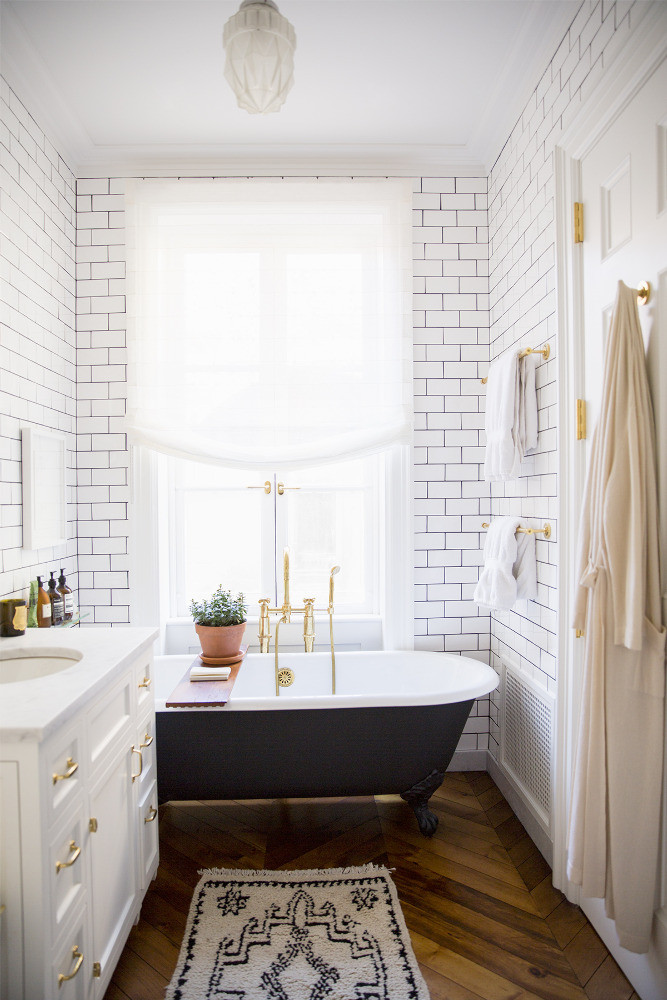 West Village Townhouse Alison Cayne White Bathroom