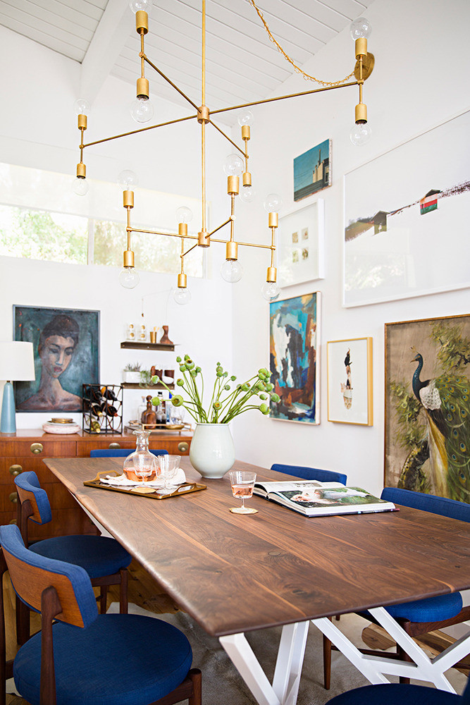 Emily Henderson Home Tour White and Wood Dining room