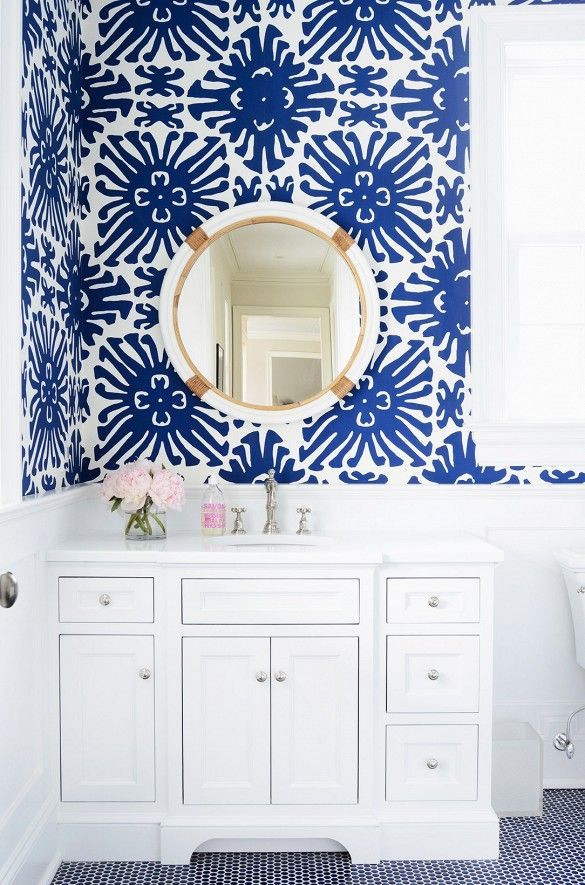 Blue and White Bathroom