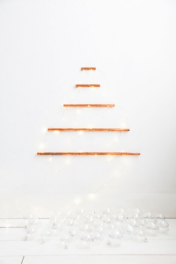 christmas tree alternatives ideas for small spaces copper pipes