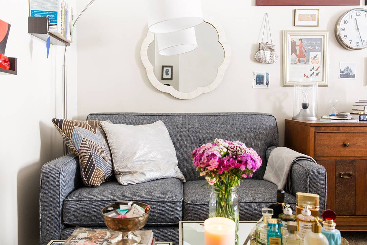 Gray and White Living room