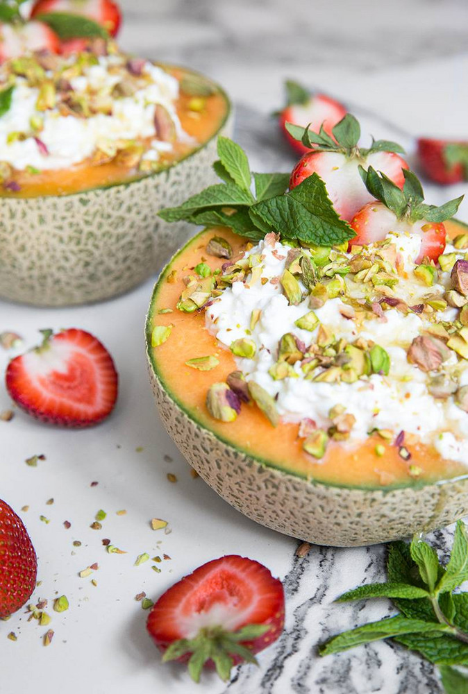 Editble Bowls Made With Fruit Cantaloupe