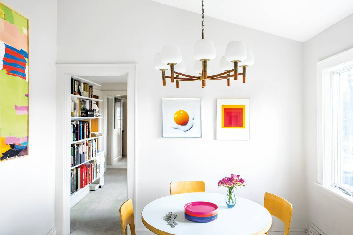 Orange and White Dining room