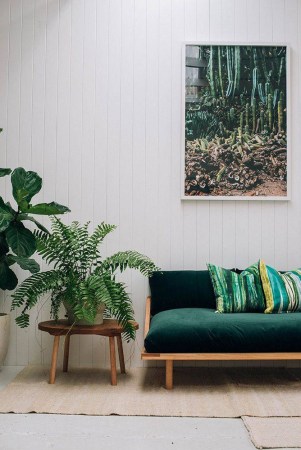 Green and White Living room