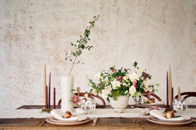 Taupe Table Setting