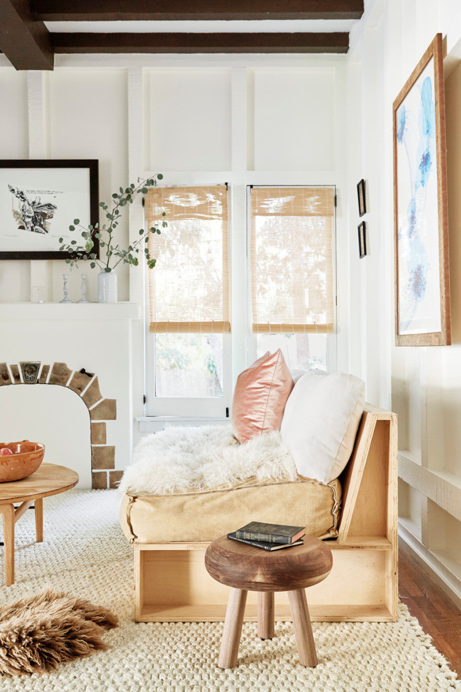 White and Wood Living room