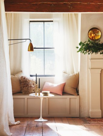 Gold and Taupe and White Living room