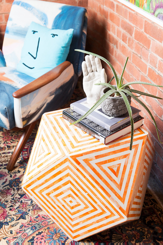 aelfie Oudghiri textile designer side table