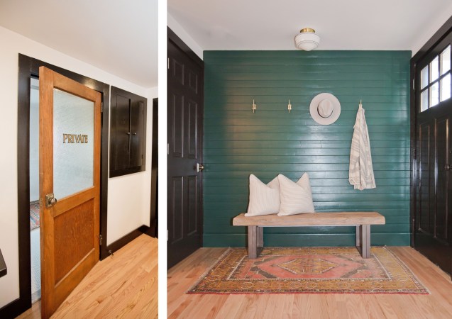 Before And After: Inside a Budget Home Renovation- green entryway