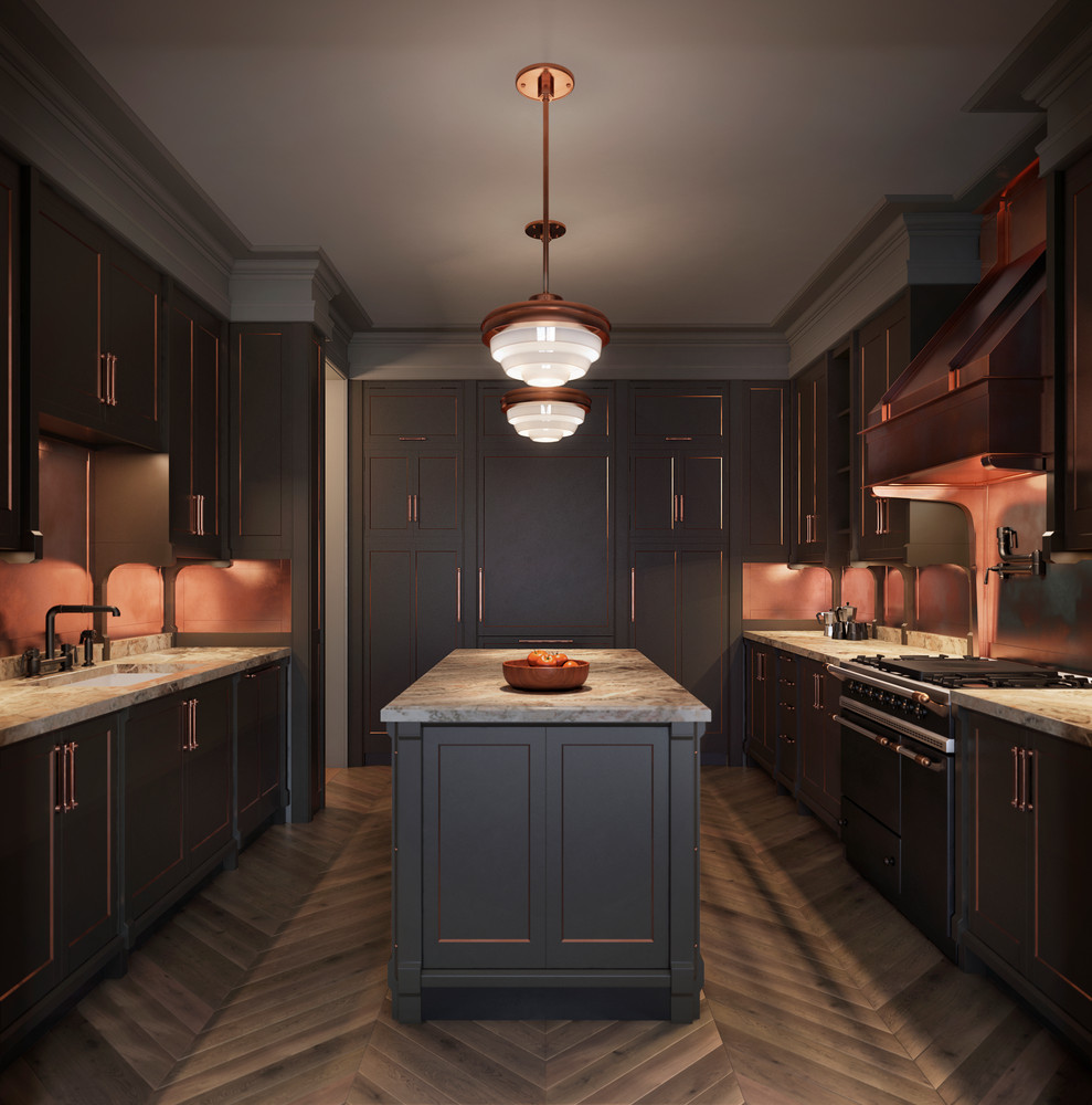 Kitchen Hood Trend Dark Cabinets Walls Kitchen