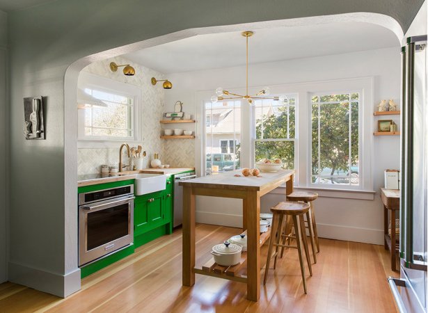 Before And After- inside a dated kitchen remodel