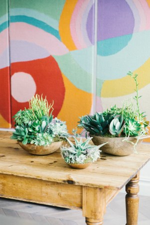 succulent wedding centerpiece geometric