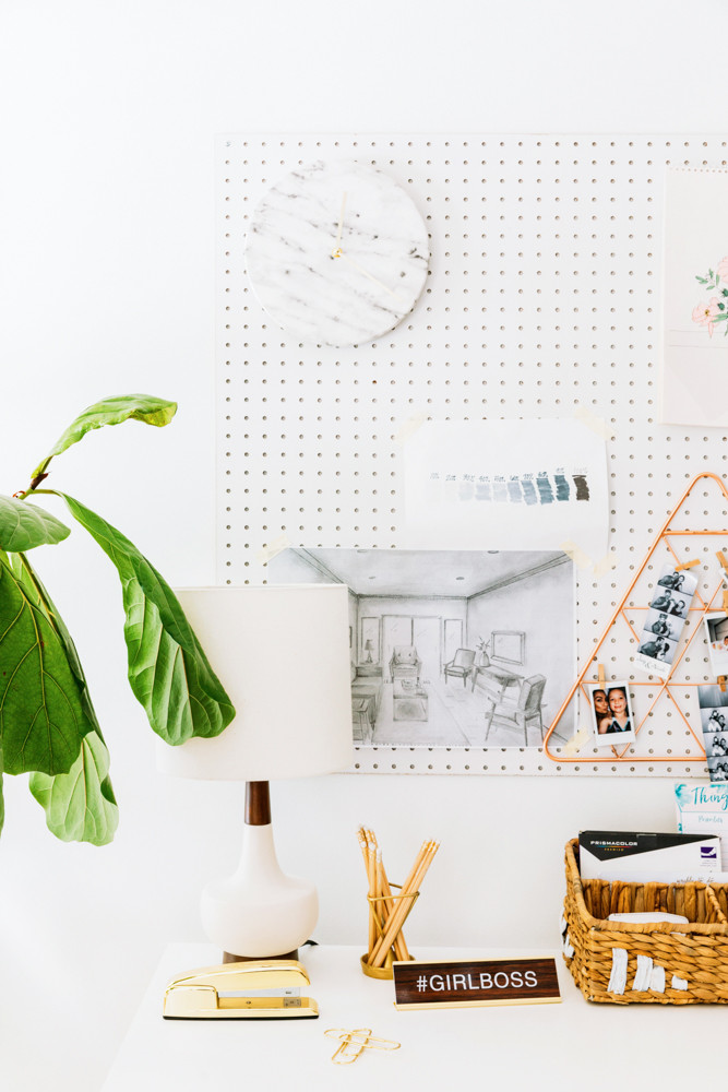 Cara Irwin Of Goldalamode Home Tour Home Office Pegboard