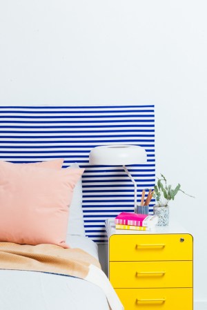 How to Turn an Ikea Table top Into One Hot Headboard