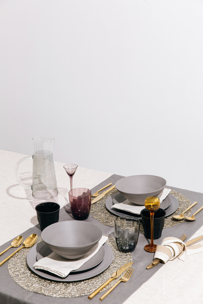 Black Table Setting