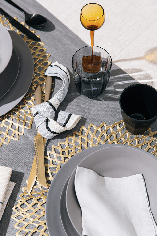 Black Table Setting