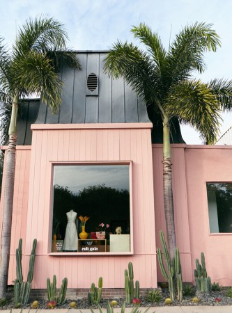 pink painted pop up shop cult gaia LA