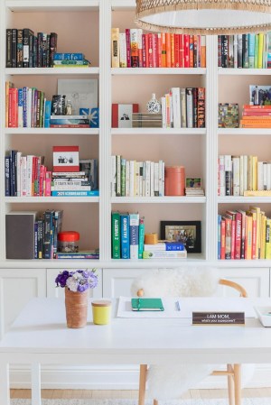 colorful bookshelf