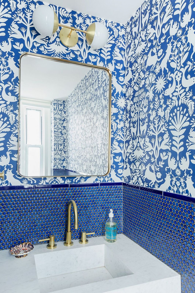 blue tile bathroom