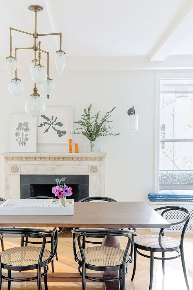 white open airy dining room