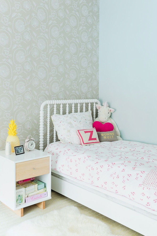 green wallpaper kids bedroom