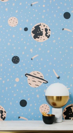 blue space wallpaper print