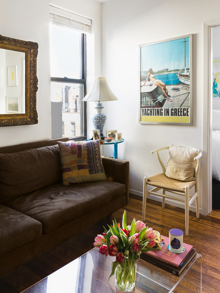 living room brown sofa