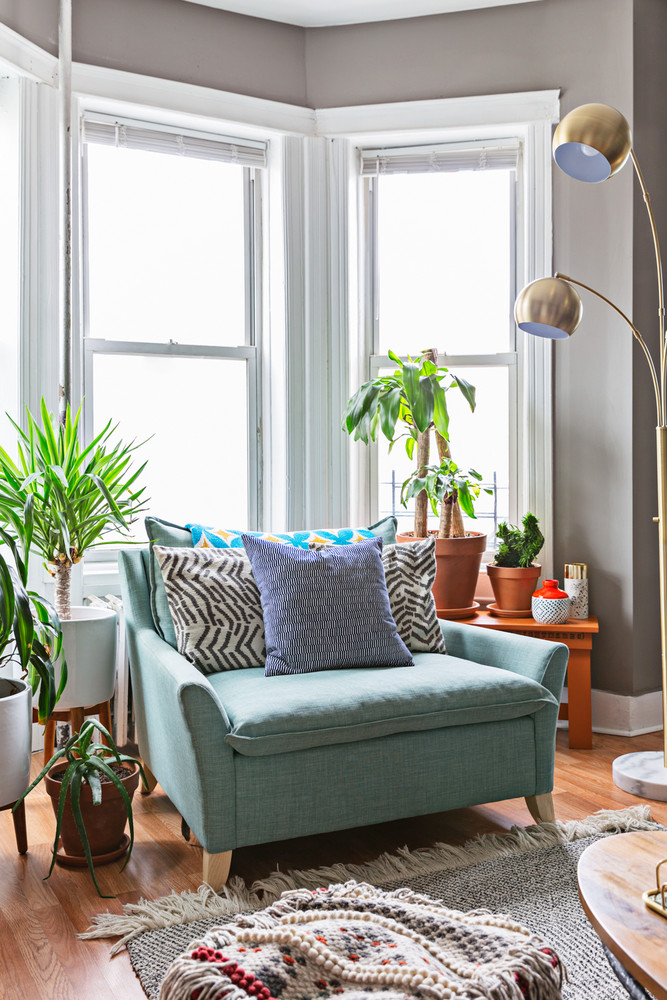 bay window with cozy armchair