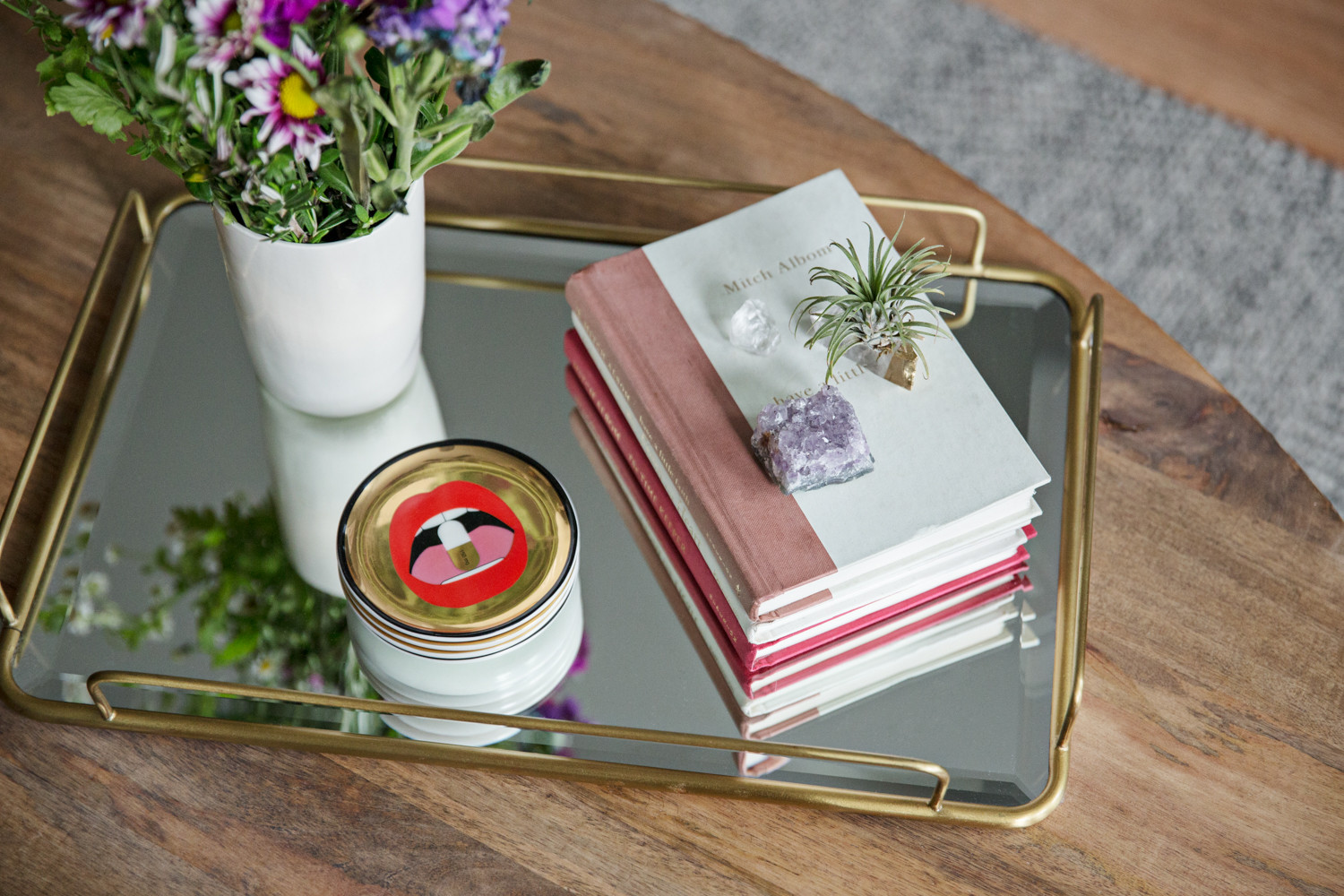 styled coffee table tray