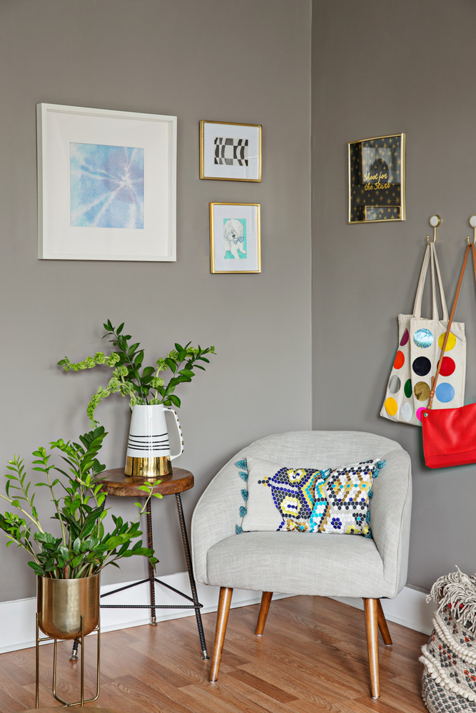 corner sitting nook with plants