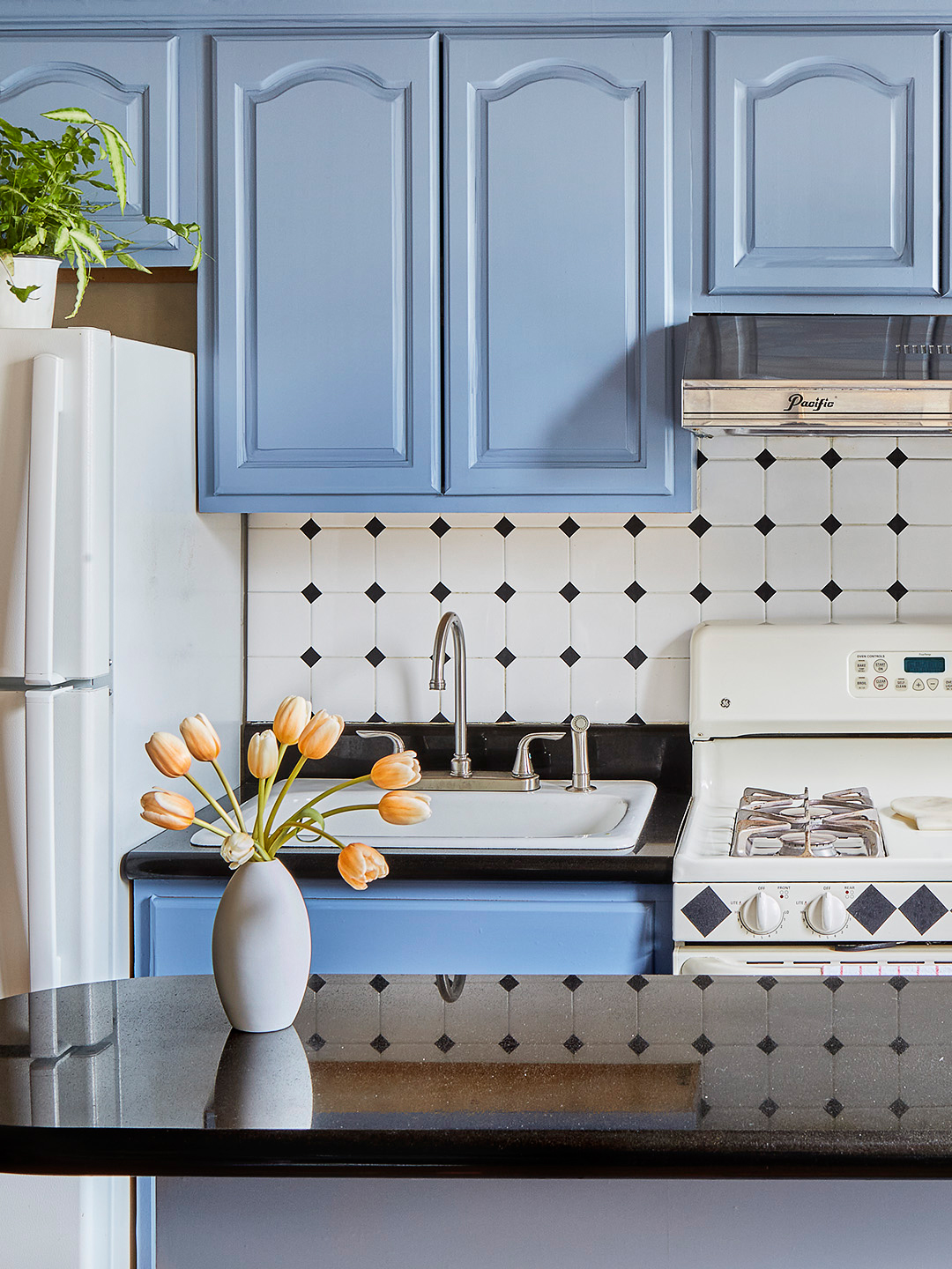 blue cabinets