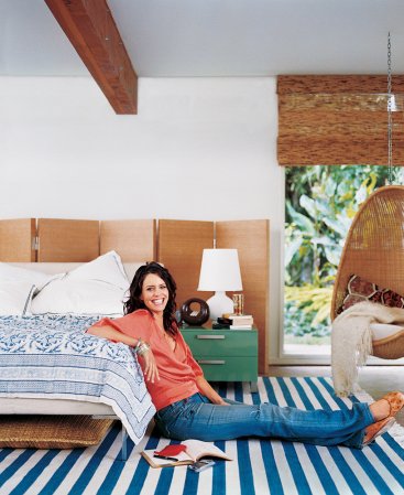 Blue and Wood Bedroom