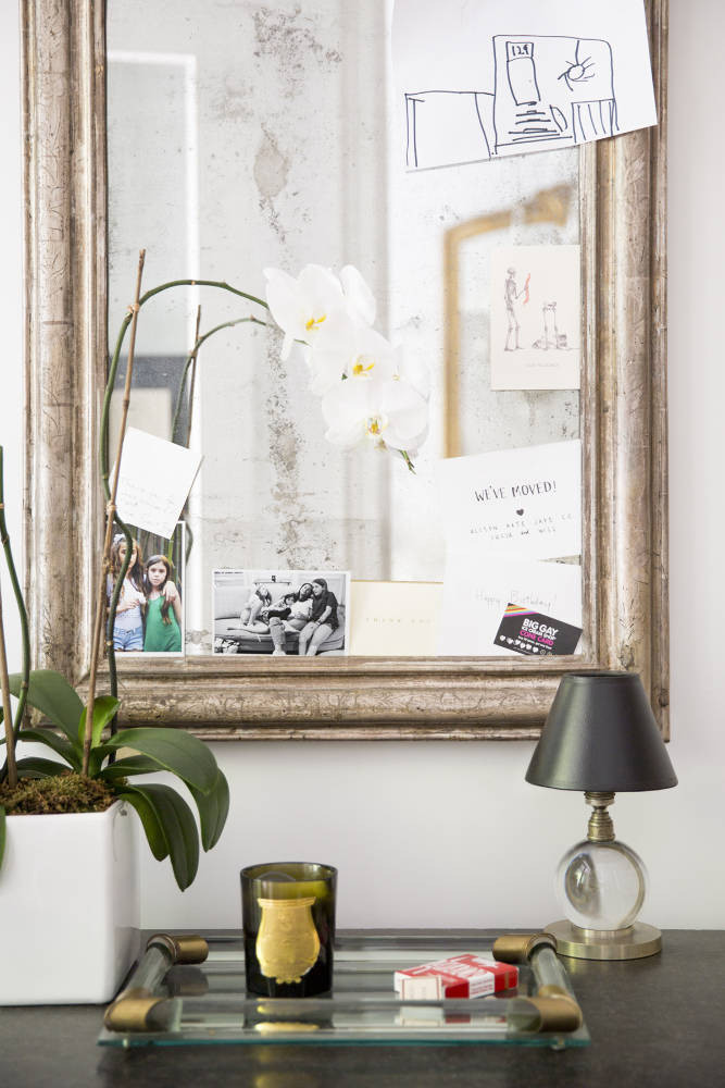 West Village Townhouse Alison Cayne Clear and Gold Entryway