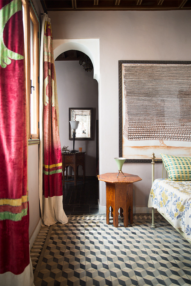 Gray and Red Bedroom