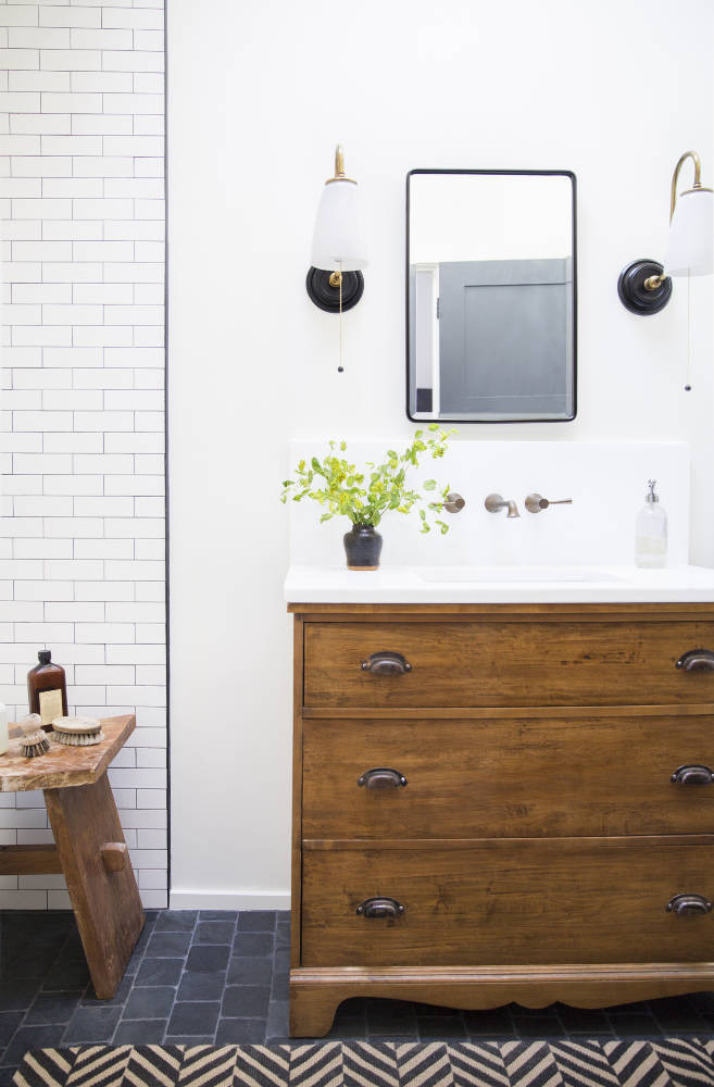 White and Wood Bathroom