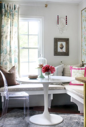 cheery breakfast nook makeover