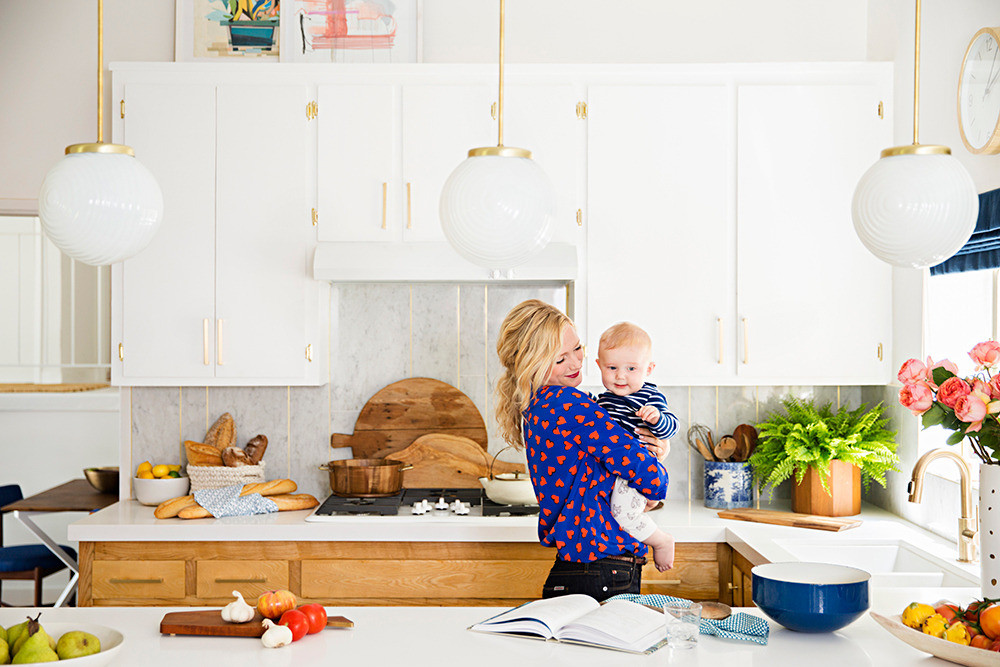 Emily Henderson Home Tour White and Wood Kitchen