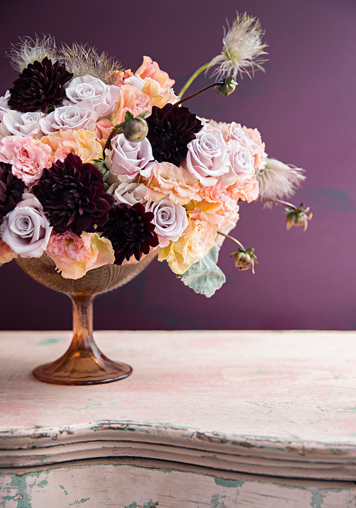 Bronze and Pink and Purple and White Flowers